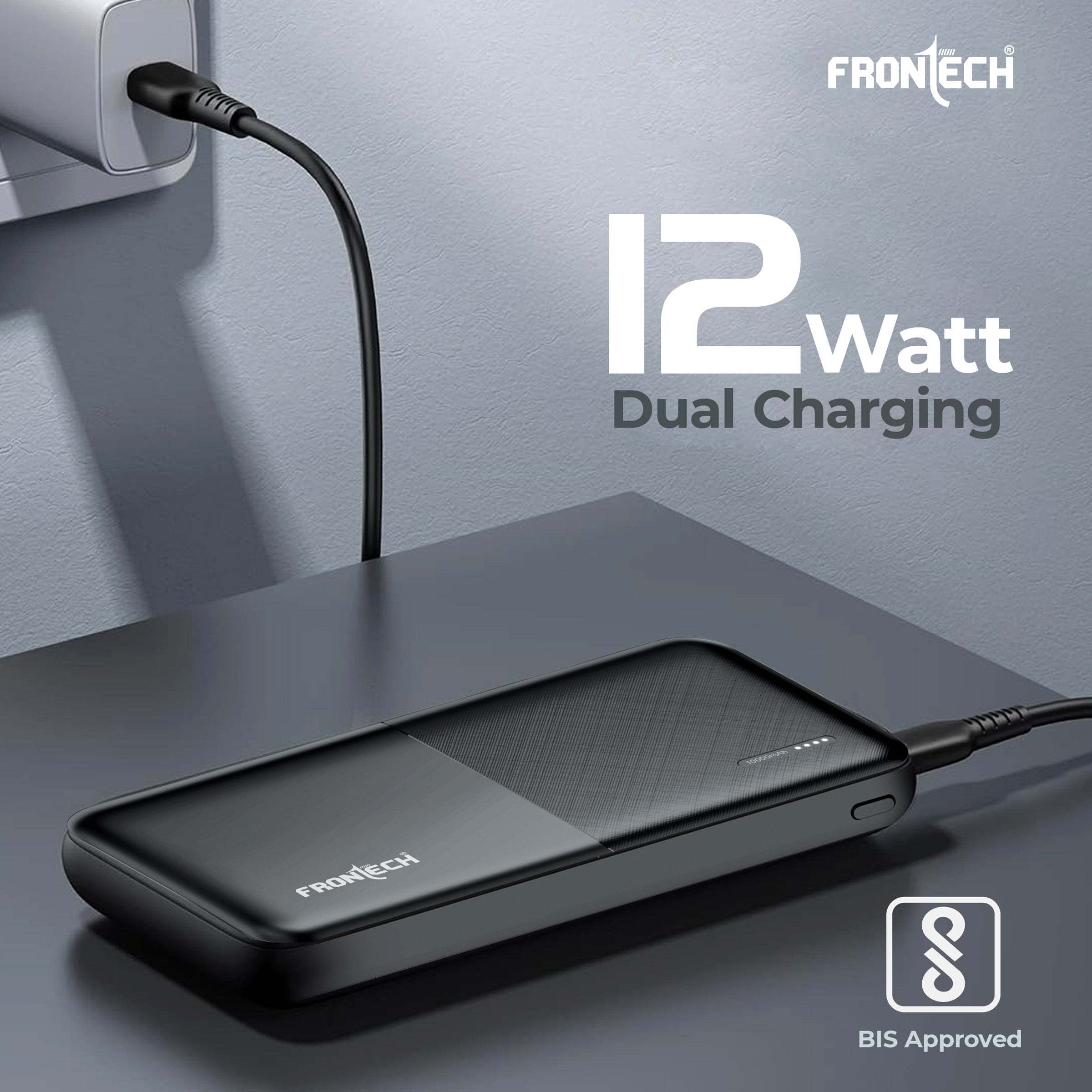 Frontech 10000 mAh Li-ion Power Bank with LED Indicator, Dual USB (PB-0007) Frontech 10000 mAh Li-ion Power Bank with LED Indicator, Dual USB (PB-0007)